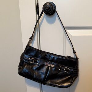 Etienne Aigner Sleek Black Leather Shoulder Bag